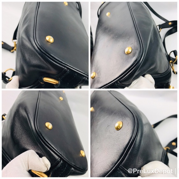 Authentic Yves Saint Laurent Fauve Blk Leather Bag - Picture 5 of 8